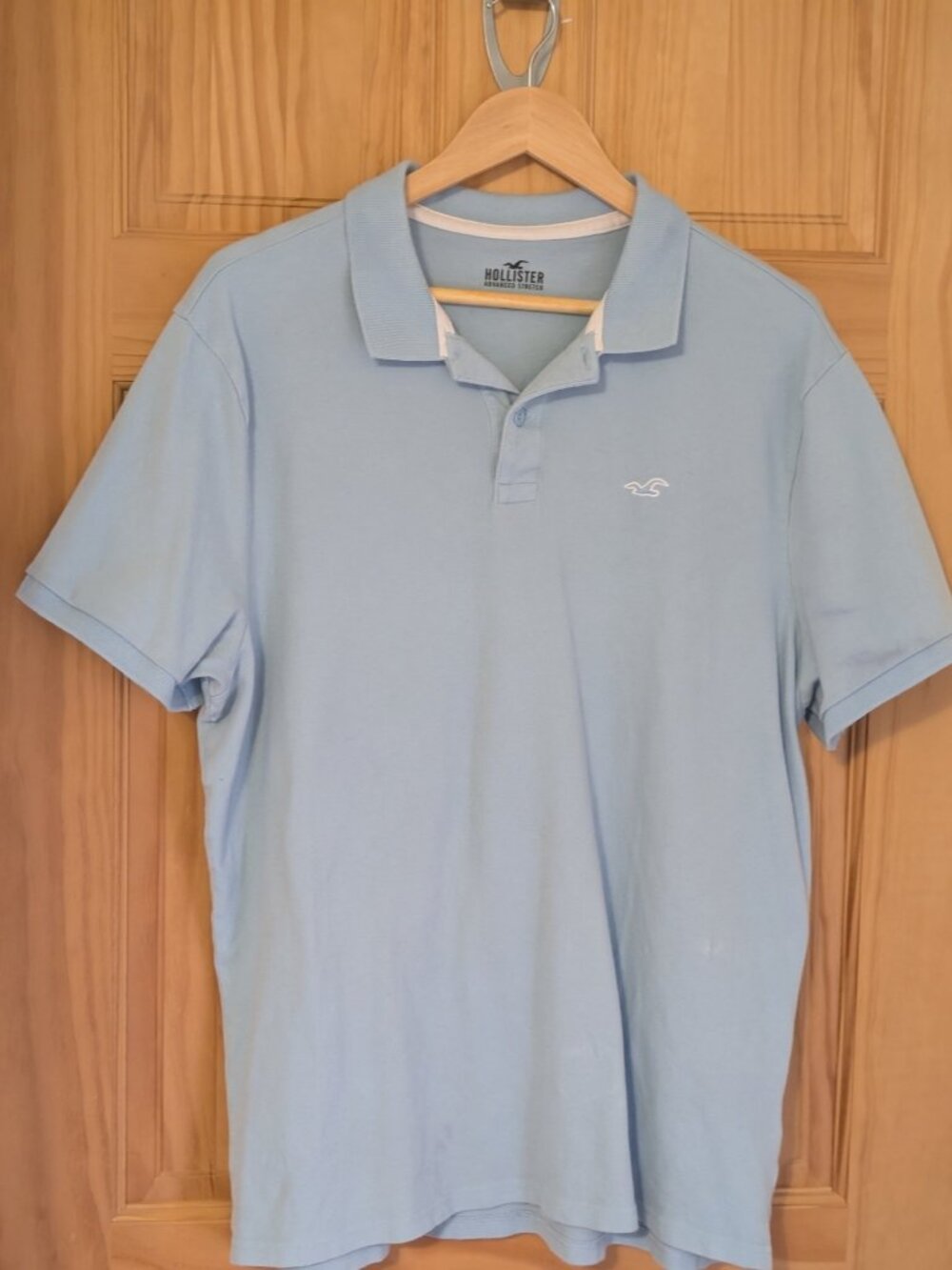 Hollister Mens Light Blue Advanced Stretch Polo XL